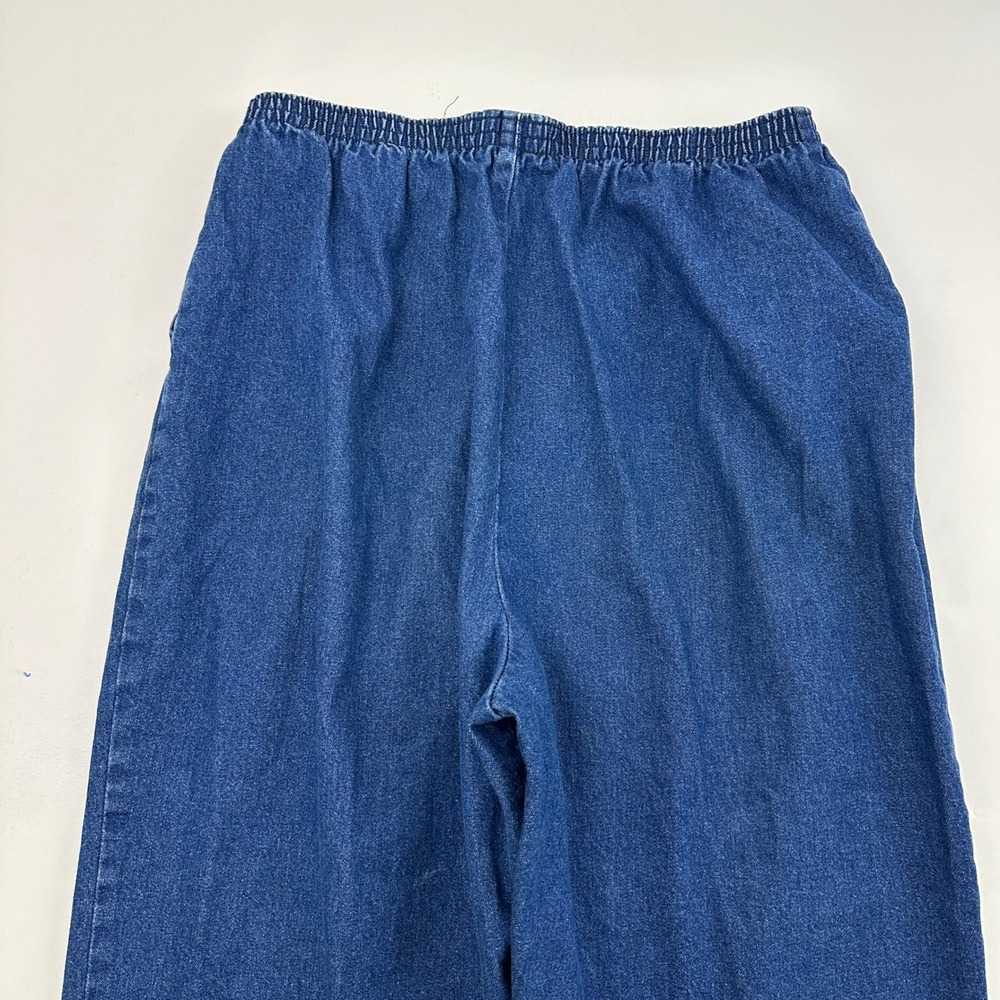 Chic Womens Size 16 Average Denim Capri Pants Elastic Waist Pull On Blue 1KC97SW - Picture 4 of 4